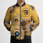 Hawthorn NAIDOC 2026 Personalised Bomber Puffer Jacket 50 Years of Deadly Aboriginal Art