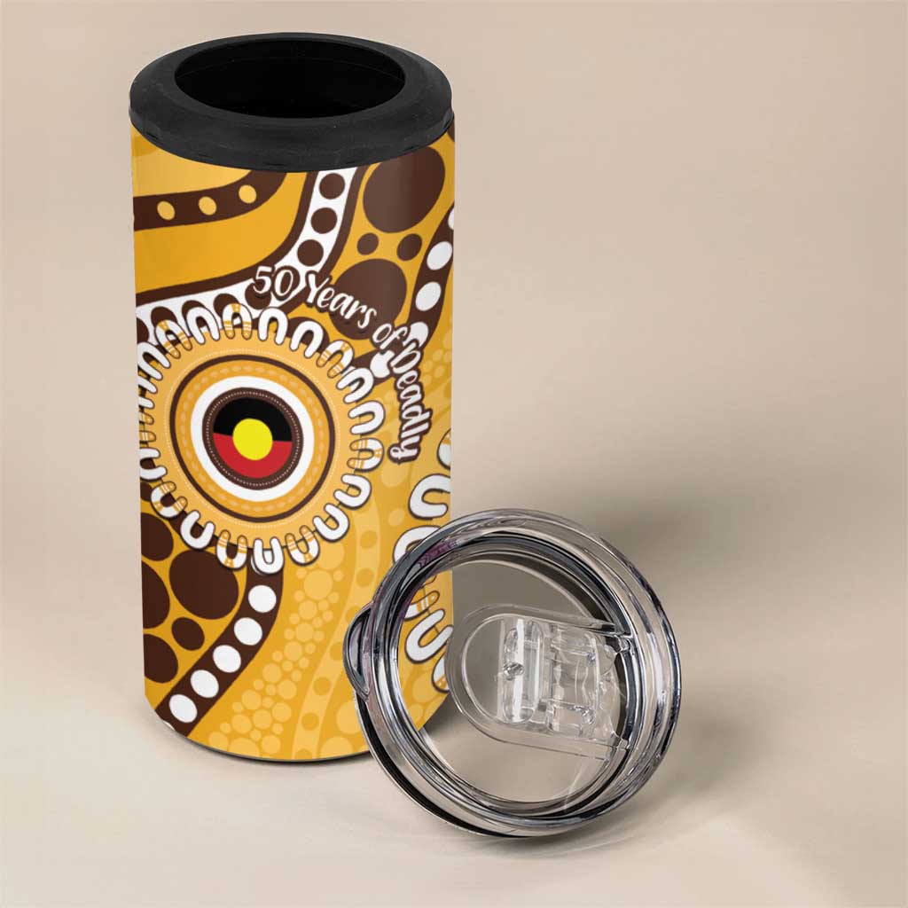 Hawthorn NAIDOC 2026 Personalised 4 in 1 Can Cooler Tumbler 50 Years of Deadly Aboriginal Art