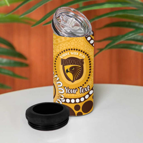 Hawthorn NAIDOC 2026 Personalised 4 in 1 Can Cooler Tumbler 50 Years of Deadly Aboriginal Art