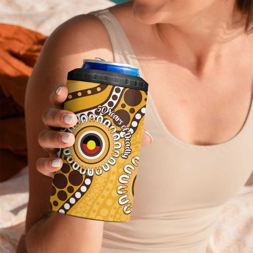 Hawthorn NAIDOC 2026 Personalised 4 in 1 Can Cooler Tumbler 50 Years of Deadly Aboriginal Art