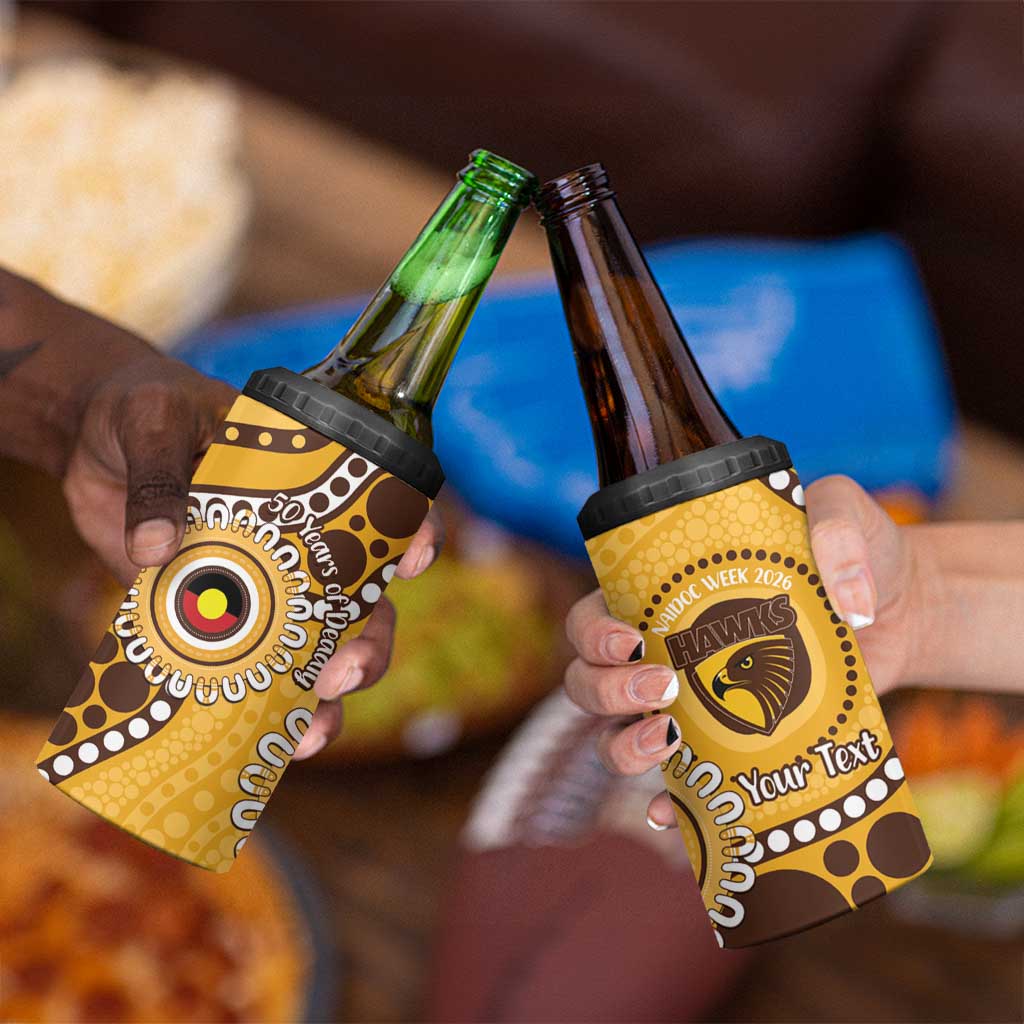 Hawthorn NAIDOC 2026 Personalised 4 in 1 Can Cooler Tumbler 50 Years of Deadly Aboriginal Art