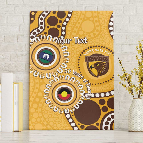 Hawthorn NAIDOC 2026 Personalised Canvas Wall Art 50 Years of Deadly Aboriginal Art