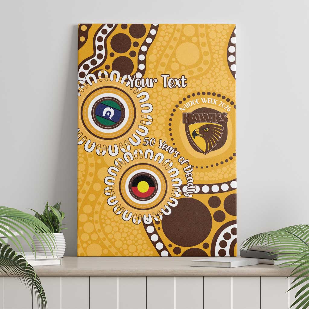 Hawthorn NAIDOC 2026 Personalised Canvas Wall Art 50 Years of Deadly Aboriginal Art