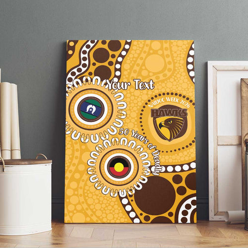 Hawthorn NAIDOC 2026 Personalised Canvas Wall Art 50 Years of Deadly Aboriginal Art