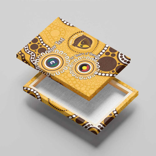 Hawthorn NAIDOC 2026 Personalised Canvas Wall Art 50 Years of Deadly Aboriginal Art