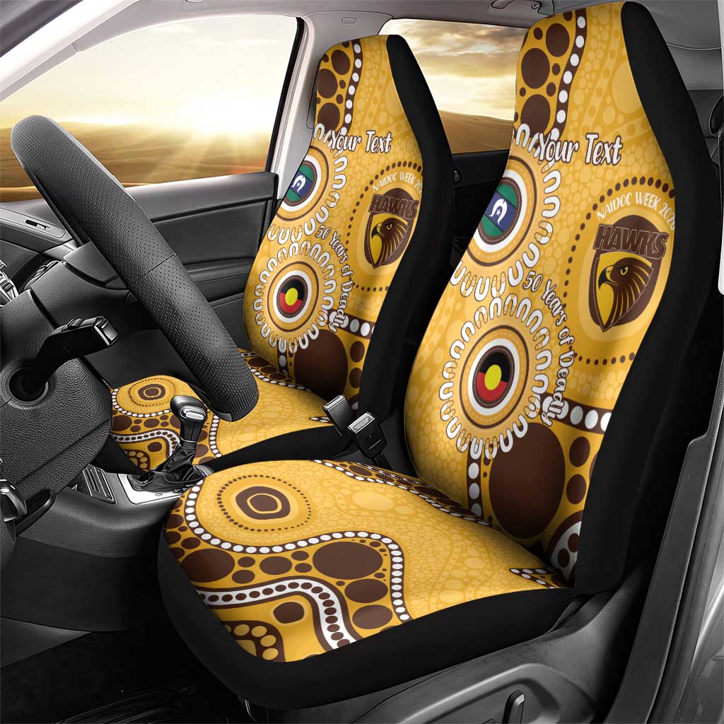 Hawthorn NAIDOC 2026 Personalised Car Seat Cover 50 Years of Deadly Aboriginal Art