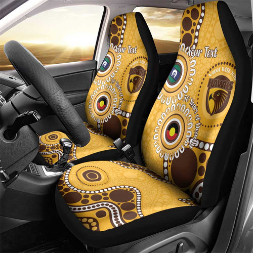 Hawthorn NAIDOC 2026 Personalised Car Seat Cover 50 Years of Deadly Aboriginal Art
