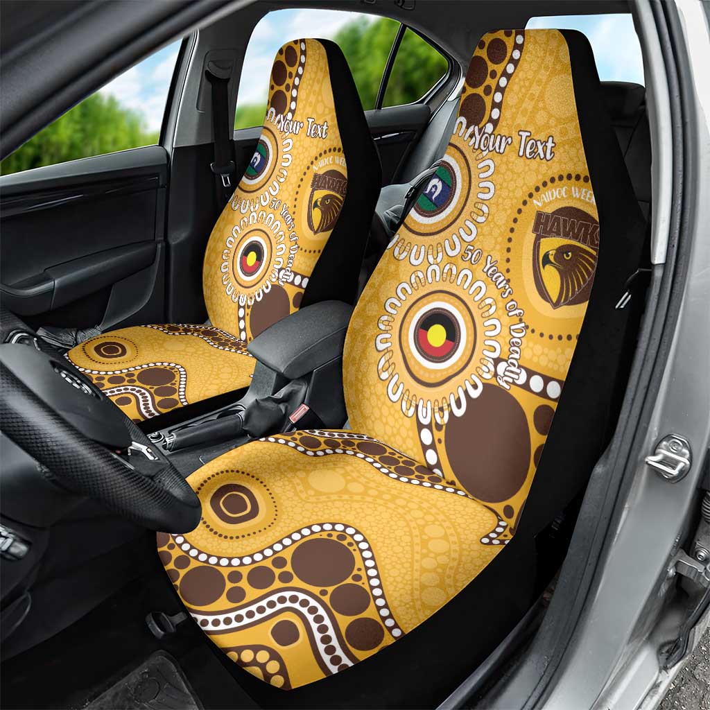 Hawthorn NAIDOC 2026 Personalised Car Seat Cover 50 Years of Deadly Aboriginal Art