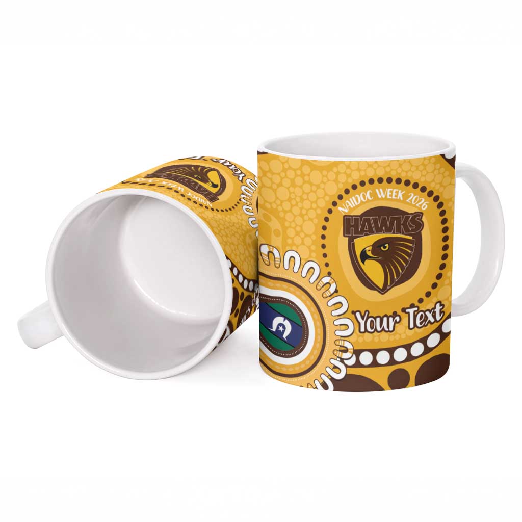 Hawthorn NAIDOC 2026 Personalised Ceramic Mug 50 Years of Deadly Aboriginal Art