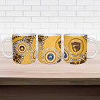 Hawthorn NAIDOC 2026 Personalised Ceramic Mug 50 Years of Deadly Aboriginal Art