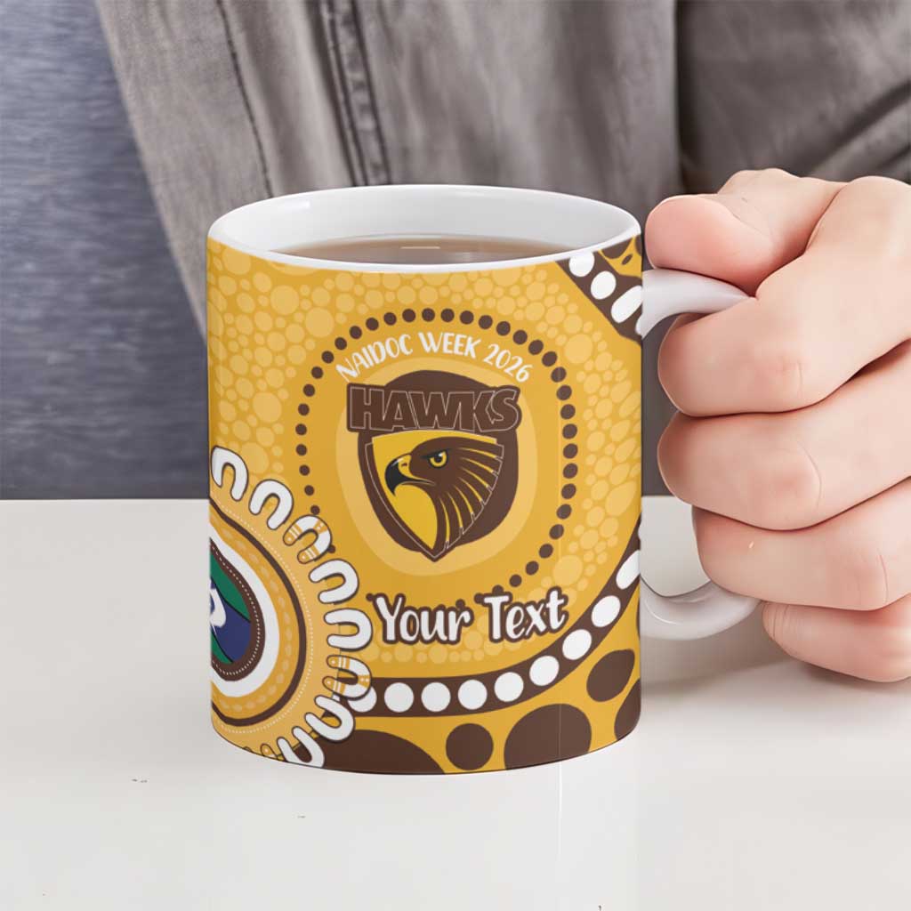 Hawthorn NAIDOC 2026 Personalised Ceramic Mug 50 Years of Deadly Aboriginal Art