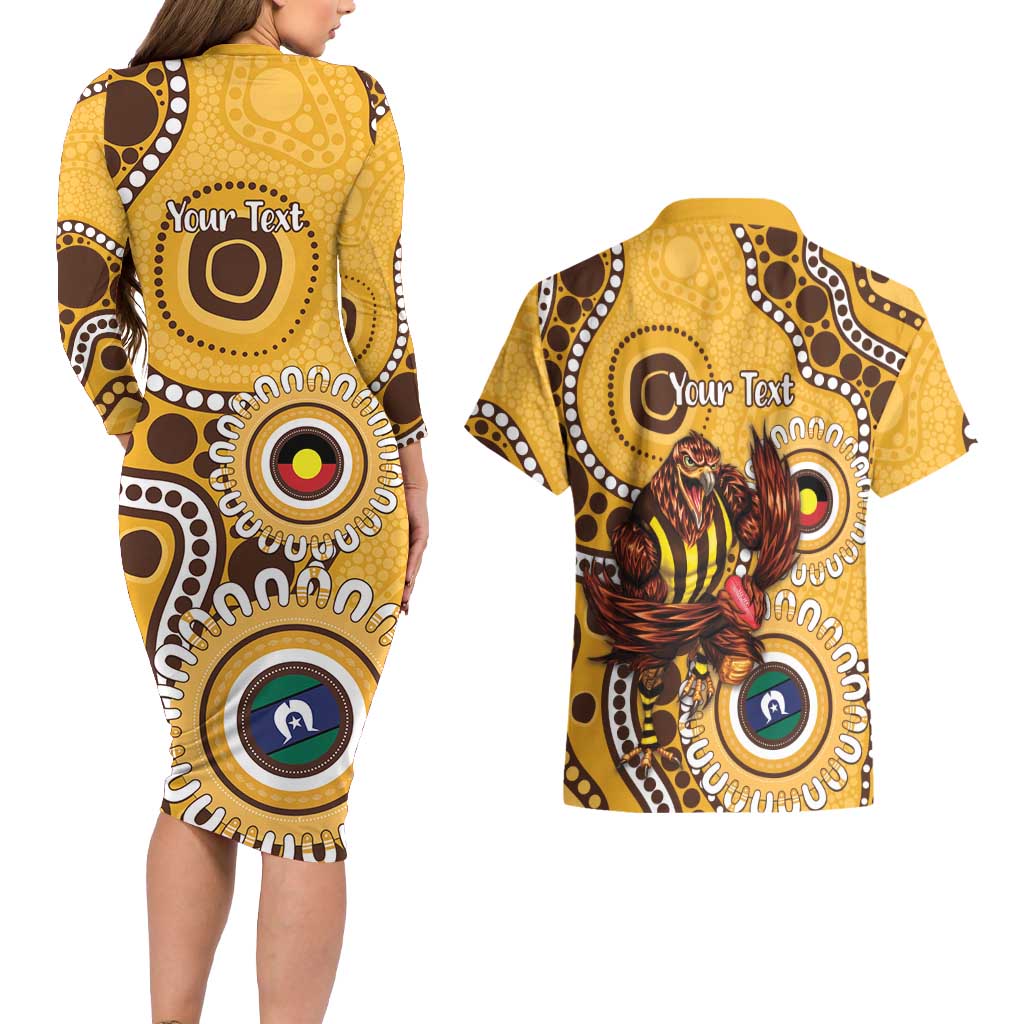 Hawthorn NAIDOC 2026 Personalised Couples Matching Long Sleeve Bodycon Dress and Hawaiian Shirt 50 Years of Deadly Aboriginal Art