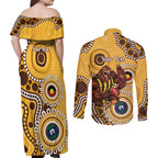 Hawthorn NAIDOC 2026 Personalised Couples Matching Off Shoulder Maxi Dress and Long Sleeve Button Shirt 50 Years of Deadly Aboriginal Art