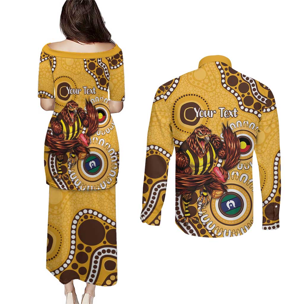 Hawthorn NAIDOC 2026 Personalised Couples Matching Puletasi and Long Sleeve Button Shirt 50 Years of Deadly Aboriginal Art