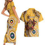 Hawthorn NAIDOC 2026 Personalised Couples Matching Short Sleeve Bodycon Dress and Hawaiian Shirt 50 Years of Deadly Aboriginal Art