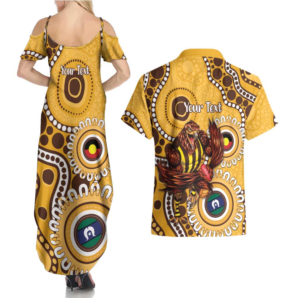 Hawthorn NAIDOC 2026 Personalised Couples Matching Summer Maxi Dress and Hawaiian Shirt 50 Years of Deadly Aboriginal Art