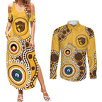Hawthorn NAIDOC 2026 Personalised Couples Matching Summer Maxi Dress and Long Sleeve Button Shirt 50 Years of Deadly Aboriginal Art