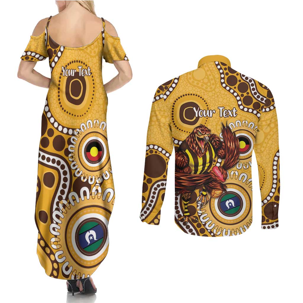 Hawthorn NAIDOC 2026 Personalised Couples Matching Summer Maxi Dress and Long Sleeve Button Shirt 50 Years of Deadly Aboriginal Art