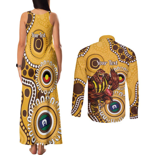 Hawthorn NAIDOC 2026 Personalised Couples Matching Tank Maxi Dress and Long Sleeve Button Shirt 50 Years of Deadly Aboriginal Art