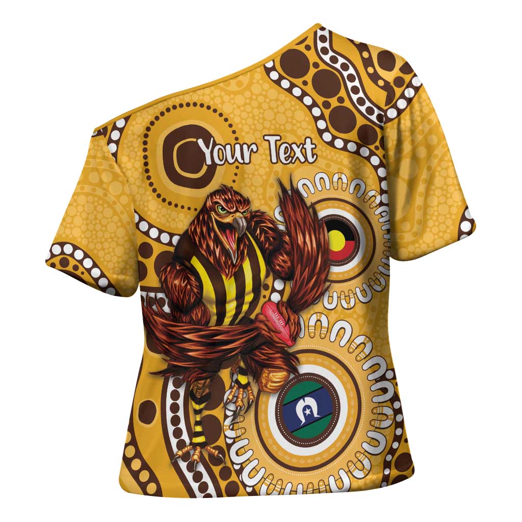 Hawthorn NAIDOC 2026 Personalised Cross Shoulder Shirt 50 Years of Deadly Aboriginal Art