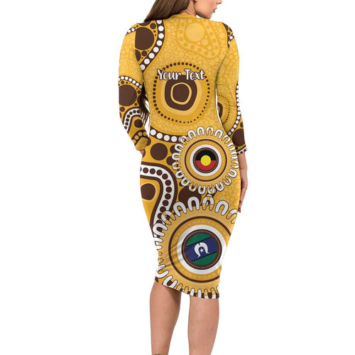 Hawthorn NAIDOC 2026 Personalised Family Matching Long Sleeve Bodycon Dress and Hawaiian Shirt 50 Years of Deadly Aboriginal Art