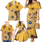 Hawthorn NAIDOC 2026 Personalised Family Matching Mermaid Dress and Hawaiian Shirt 50 Years of Deadly Aboriginal Art