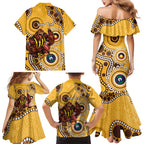 Hawthorn NAIDOC 2026 Personalised Family Matching Mermaid Dress and Hawaiian Shirt 50 Years of Deadly Aboriginal Art