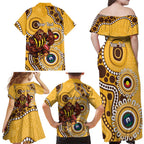 Hawthorn NAIDOC 2026 Personalised Family Matching Off Shoulder Maxi Dress and Hawaiian Shirt 50 Years of Deadly Aboriginal Art
