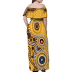 Hawthorn NAIDOC 2026 Personalised Family Matching Off Shoulder Maxi Dress and Hawaiian Shirt 50 Years of Deadly Aboriginal Art
