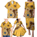 Hawthorn NAIDOC 2026 Personalised Family Matching Puletasi and Hawaiian Shirt 50 Years of Deadly Aboriginal Art