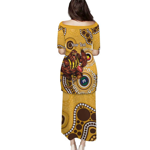Hawthorn NAIDOC 2026 Personalised Family Matching Puletasi and Hawaiian Shirt 50 Years of Deadly Aboriginal Art