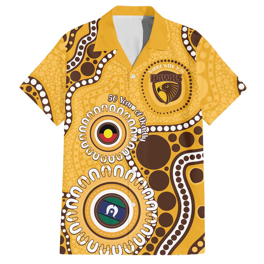 Hawthorn NAIDOC 2026 Personalised Hawaiian Shirt 50 Years of Deadly Aboriginal Art