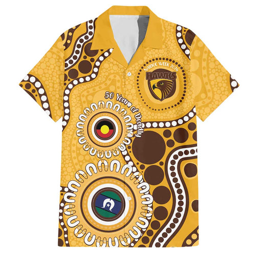 Hawthorn NAIDOC 2026 Personalised Hawaiian Shirt 50 Years of Deadly Aboriginal Art
