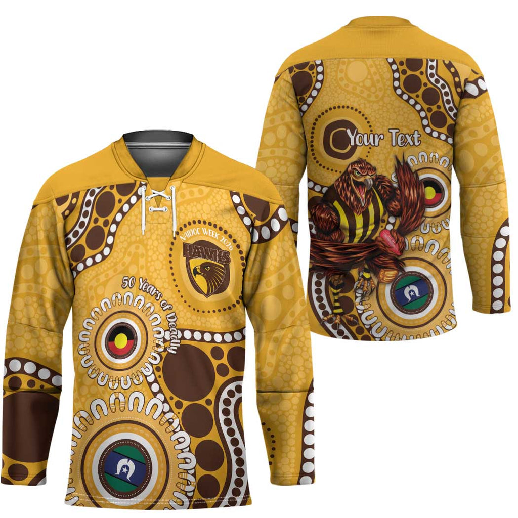 Hawthorn NAIDOC 2026 Personalised Hockey Jersey 50 Years of Deadly Aboriginal Art