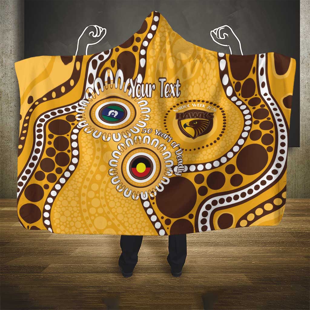 Hawthorn NAIDOC 2026 Personalised Hooded Blanket 50 Years of Deadly Aboriginal Art