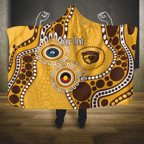 Hawthorn NAIDOC 2026 Personalised Hooded Blanket 50 Years of Deadly Aboriginal Art