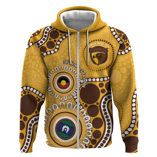 Hawthorn NAIDOC 2026 Personalised Hoodie 50 Years of Deadly Aboriginal Art