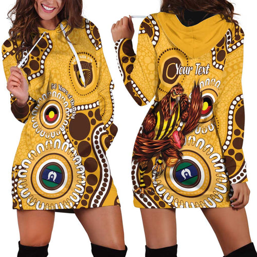 Hawthorn NAIDOC 2026 Personalised Hoodie Dress 50 Years of Deadly Aboriginal Art