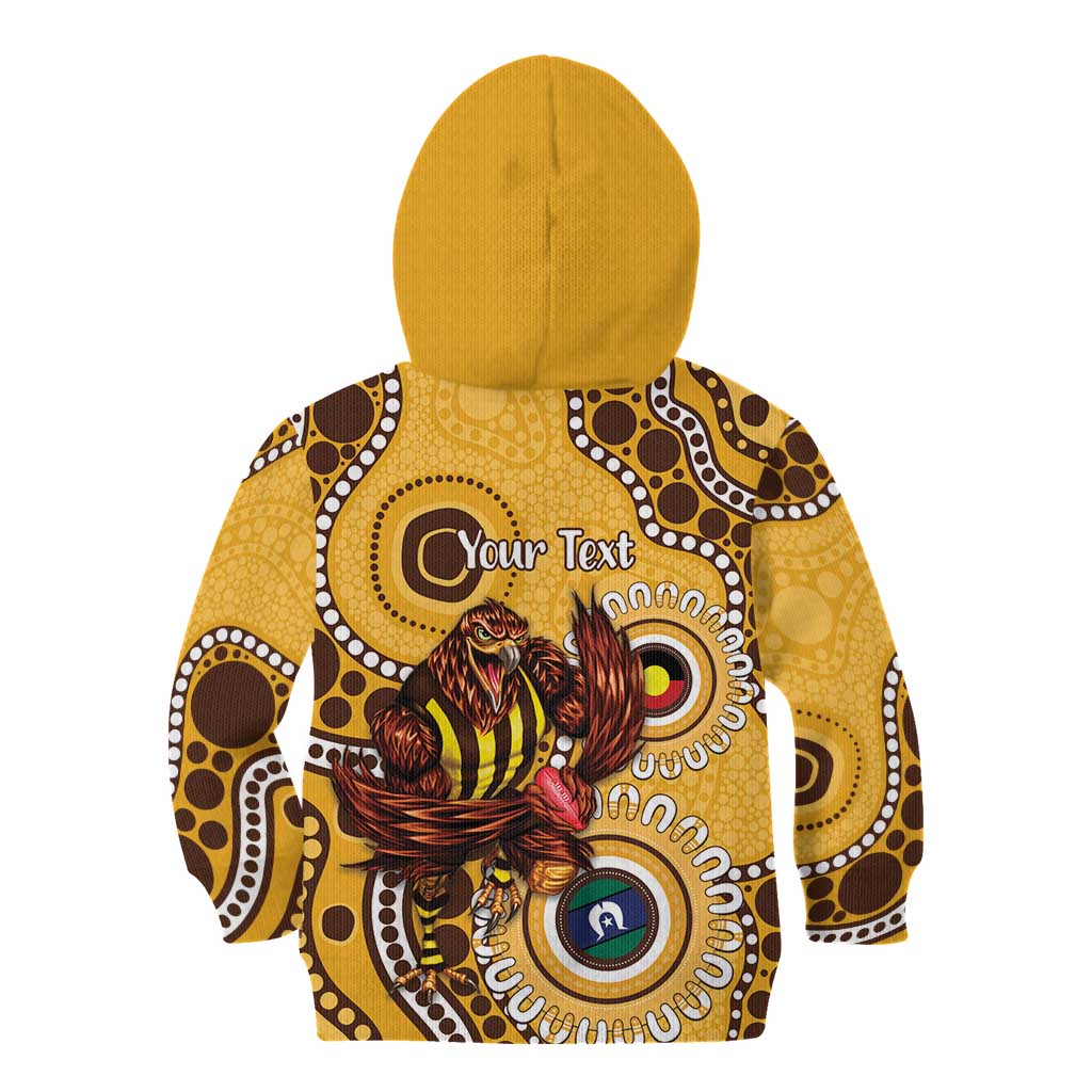 Hawthorn NAIDOC 2026 Personalised Kid Hoodie 50 Years of Deadly Aboriginal Art