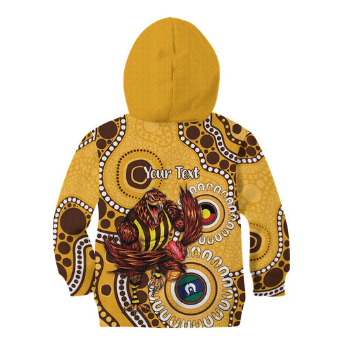 Hawthorn NAIDOC 2026 Personalised Kid Hoodie 50 Years of Deadly Aboriginal Art