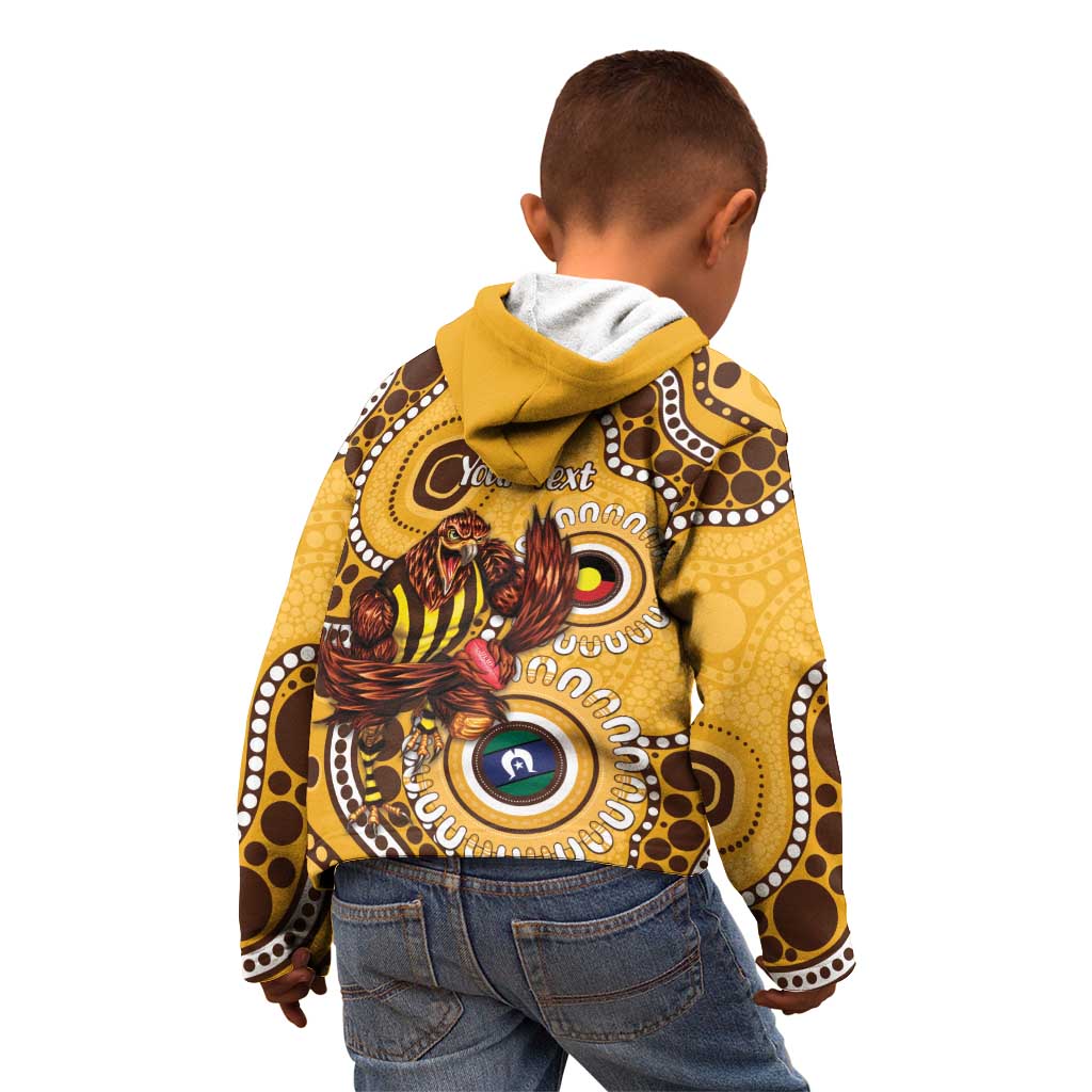 Hawthorn NAIDOC 2026 Personalised Kid Hoodie 50 Years of Deadly Aboriginal Art
