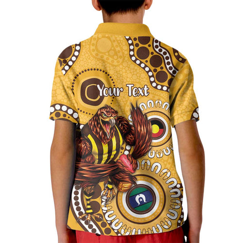 Hawthorn NAIDOC 2026 Personalised Kid Polo Shirt 50 Years of Deadly Aboriginal Art