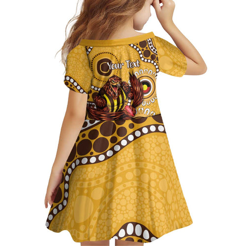 Hawthorn NAIDOC 2026 Personalised Kid Short Sleeve Dress 50 Years of Deadly Aboriginal Art