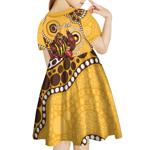 Hawthorn NAIDOC 2026 Personalised Kid Short Sleeve Dress 50 Years of Deadly Aboriginal Art