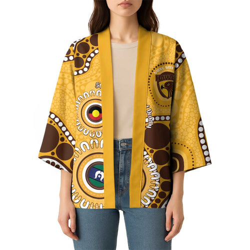Hawthorn NAIDOC 2026 Personalised Kimono 50 Years of Deadly Aboriginal Art