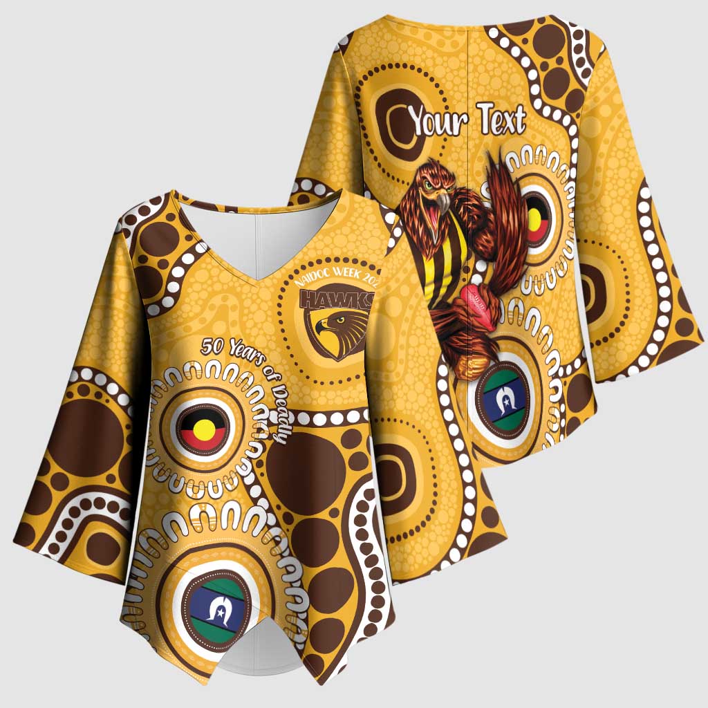 Hawthorn NAIDOC 2026 Personalised Kimono Sleeve Blouse 50 Years of Deadly Aboriginal Art