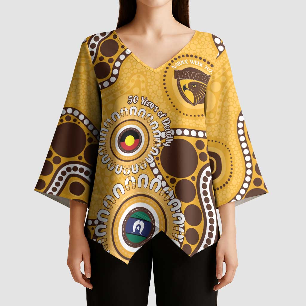 Hawthorn NAIDOC 2026 Personalised Kimono Sleeve Blouse 50 Years of Deadly Aboriginal Art