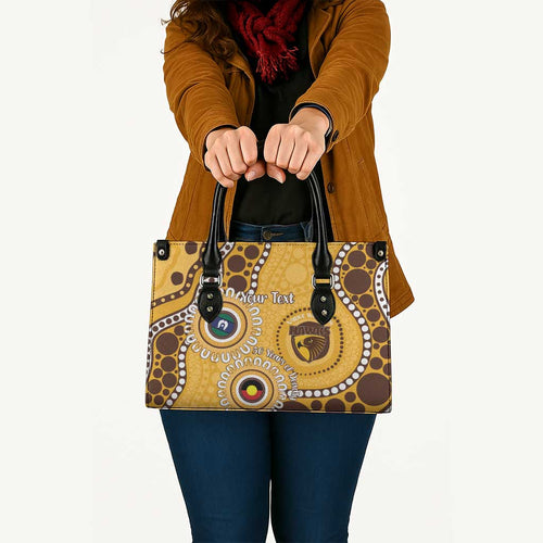 Hawthorn NAIDOC 2026 Personalised Leather Bag 50 Years of Deadly Aboriginal Art