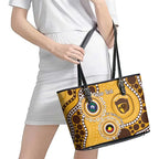 Hawthorn NAIDOC 2026 Personalised Leather Tote Bag 50 Years of Deadly Aboriginal Art