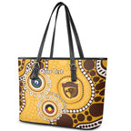 Hawthorn NAIDOC 2026 Personalised Leather Tote Bag 50 Years of Deadly Aboriginal Art